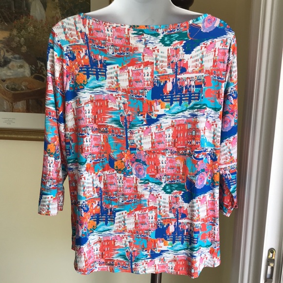 PECK&PECK PETITE SUMMER TOP 3/4 SLEEVES SIZE PL Excellent Condition - Picture 3 of 7